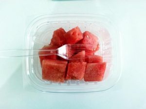 watermelon in plastic box